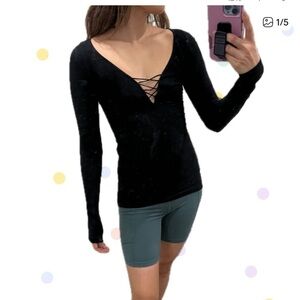 Free People Black Long Sleeve XS new
